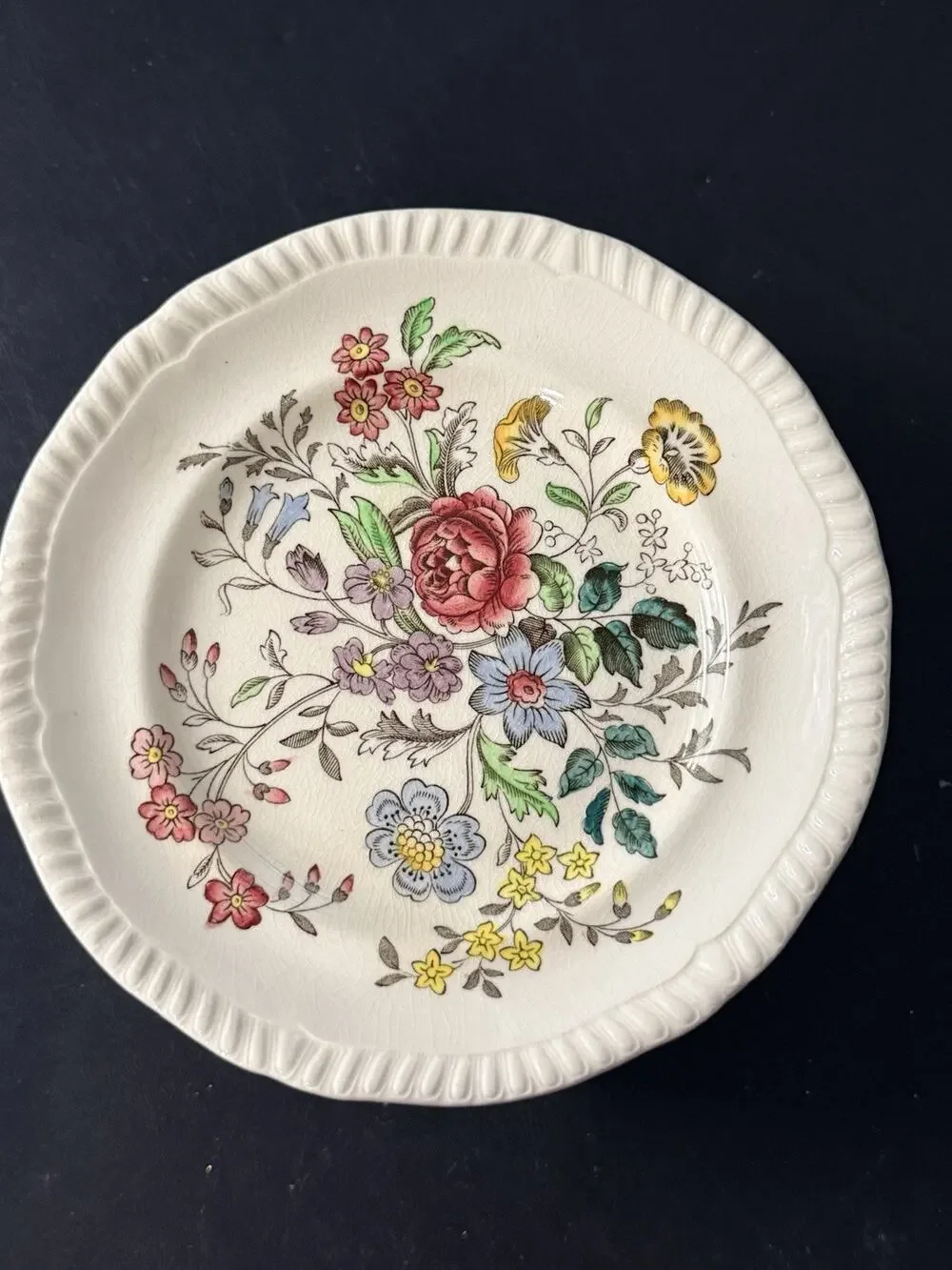 Spode England Marlborough Sprays Floral Rimmed Soup Bowl 8”